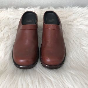 Dansko brown leather mules clog size 38